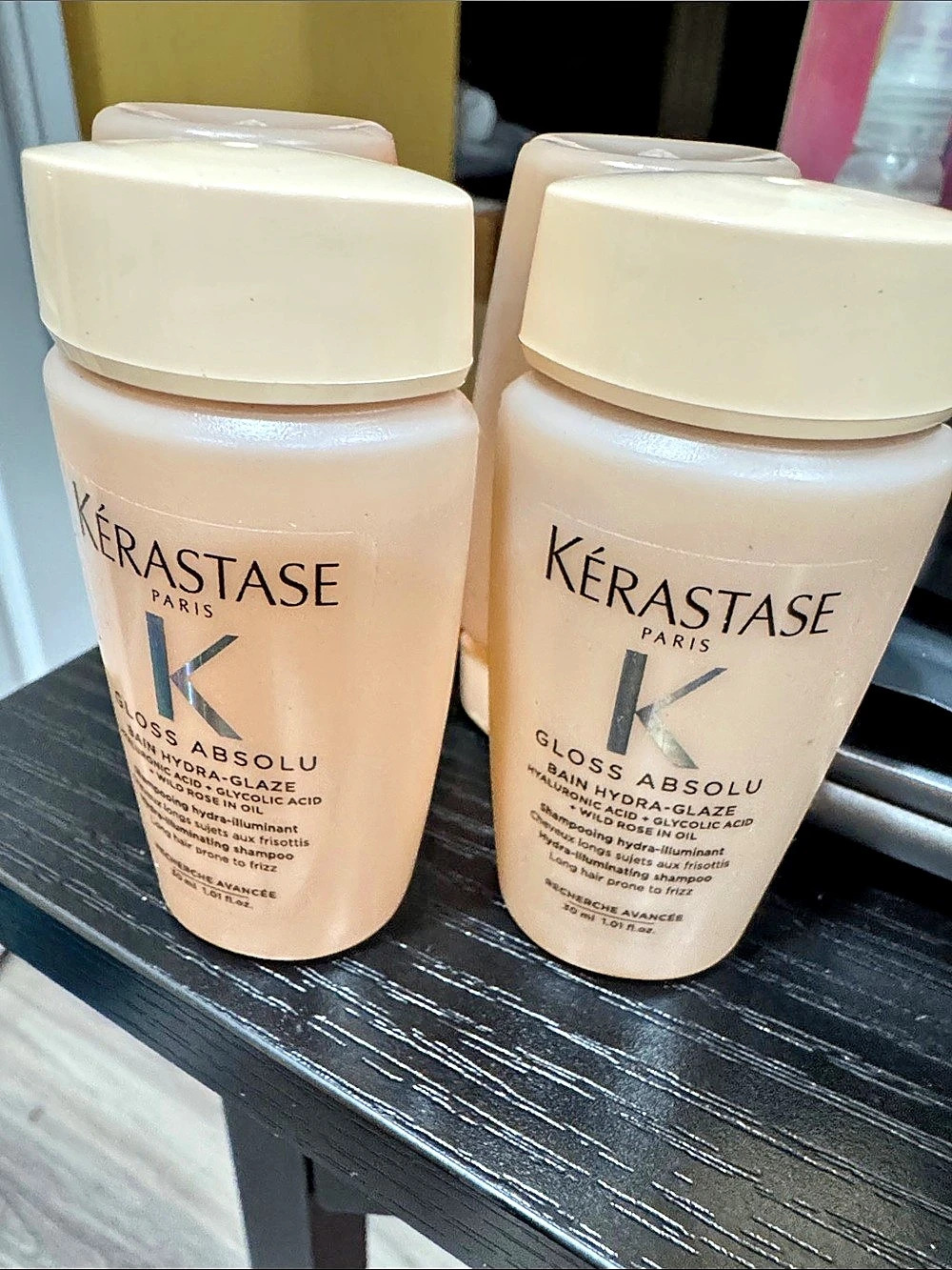 Kérastase Gloss Absolu Bain Hydra-Glaze Shampoo Duo set 30 ml/1 oz travel sizes